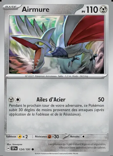 Airmure, carte Pokémon SSP 124 — extension Étincelles Déferlantes