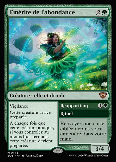 Émérite de l'abondance // Regrowth, carte Magic SOS 145 — extension Secrets of Strixhaven