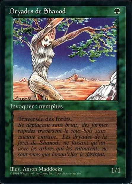 Shanodin Dryads, Magic card FBB 216 — Foreign Black Border set