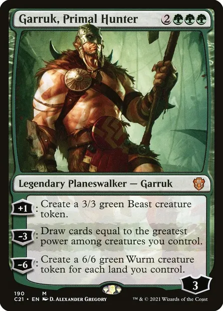 Garruk, Primal Hunter, Magic card C21 190 — Commander 2021 set
