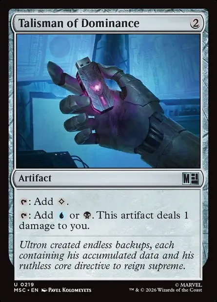 Talisman of Dominance, Magic card MSC 219 — Marvel Super Heroes Commander set