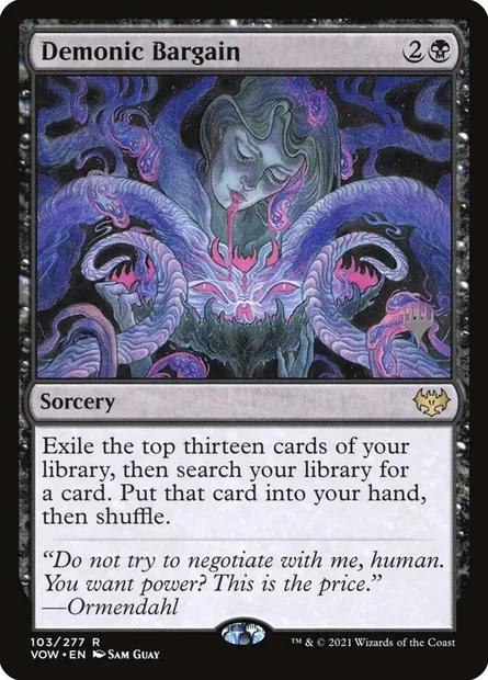 Marché démoniaque, carte Magic PVOW 103p — extension Innistrad: Crimson Vow Promos