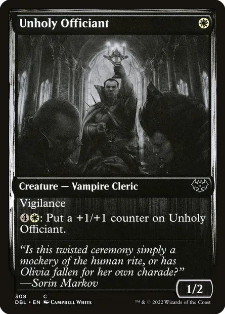 Célébrant impie, carte Magic DBL 308 — extension Innistrad : Double Programme