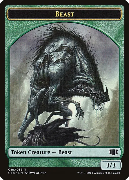 Beast, carte Magic TC14 19 — extension Commander 2014 Tokens