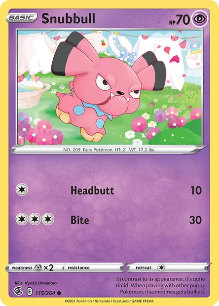 Snubbull, Pokémon card FST 115 — Fusion Strike set
