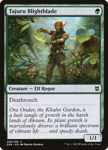 Tajuru Blightblade, Magic card ZNR 208 — Zendikar Rising set