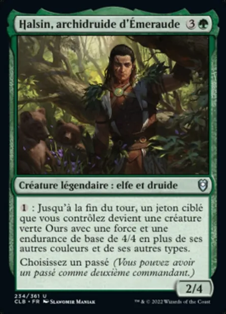 Halsin, archidruide d'Émeraude, carte Magic CLB 234 — extension Commander Légendes : la bataille de la Porte de Baldur