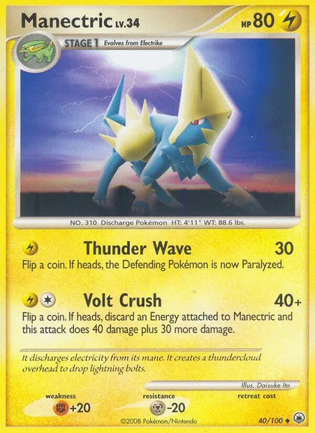 Manectric, Pokémon card MD 40 — Majestic Dawn set