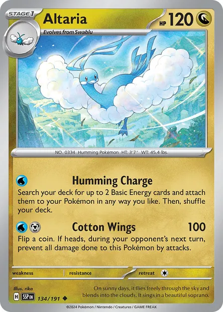 Altaria, Pokémon card SSP 134 — Surging Sparks set