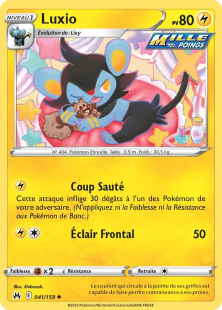 Luxio, carte Pokémon CRZ 041 — extension Zénith Suprême