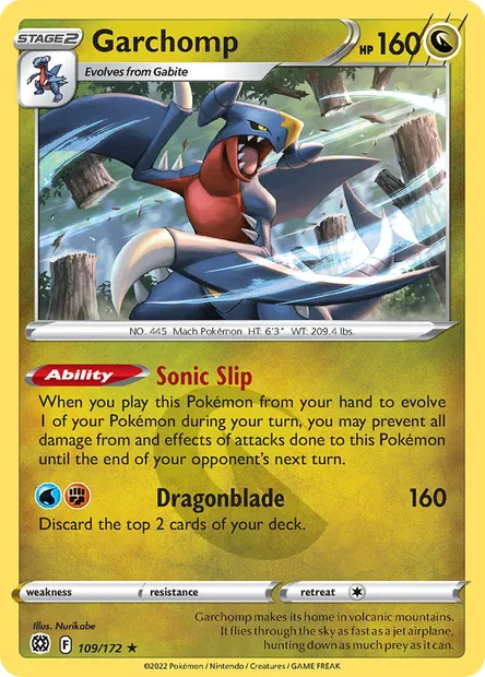 Garchomp, Pokémon card BRS 109 — Brilliant Stars set
