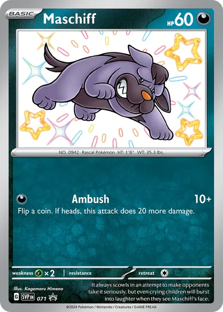 Maschiff, Pokémon card PR-SV 071 — SVP Black Star Promos set