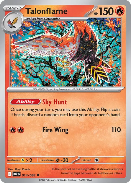 Talonflame, Pokémon card POR 014 — Perfect Order set