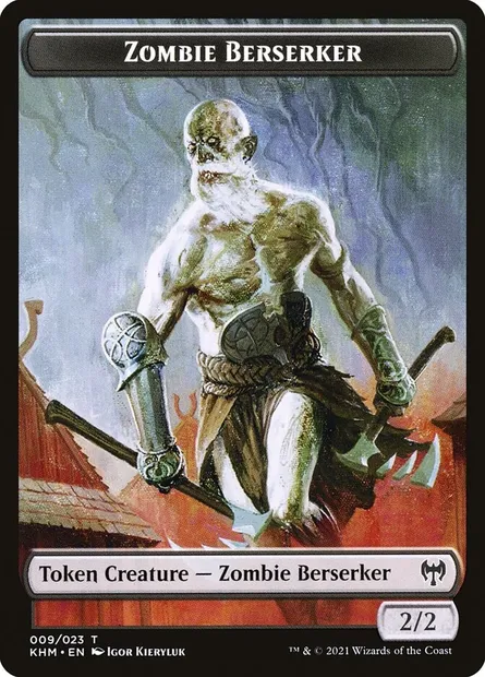 Zombie Berserker, Magic card TKHM 9 — Kaldheim Tokens set