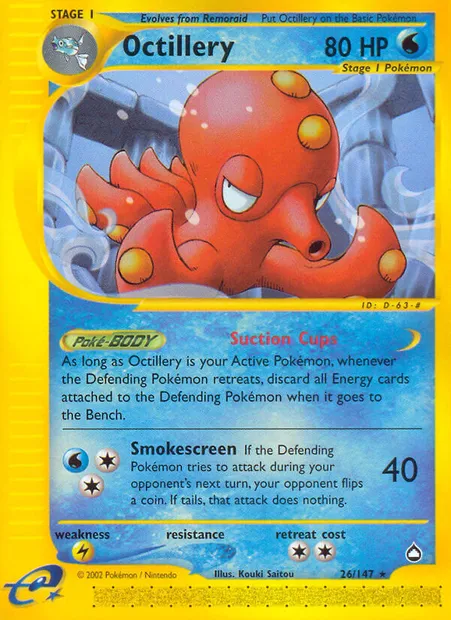 Octillery, Pokémon card AQ 26 — Aquapolis set