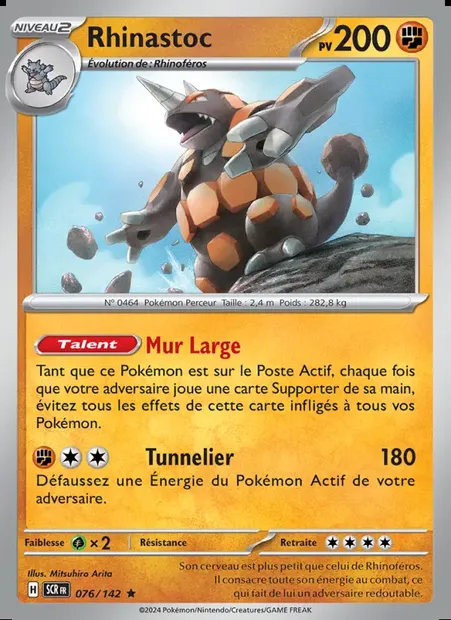 Rhinastoc, carte Pokémon SCR 076 — extension Couronne Stellaire