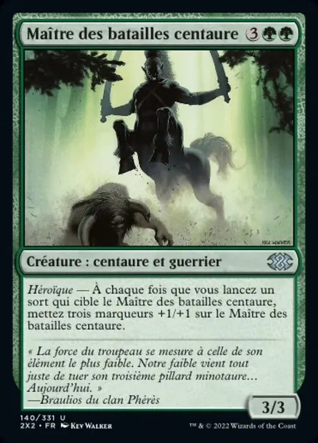 Maître des batailles centaure, carte Magic 2X2 140 — extension Double Masters 2022