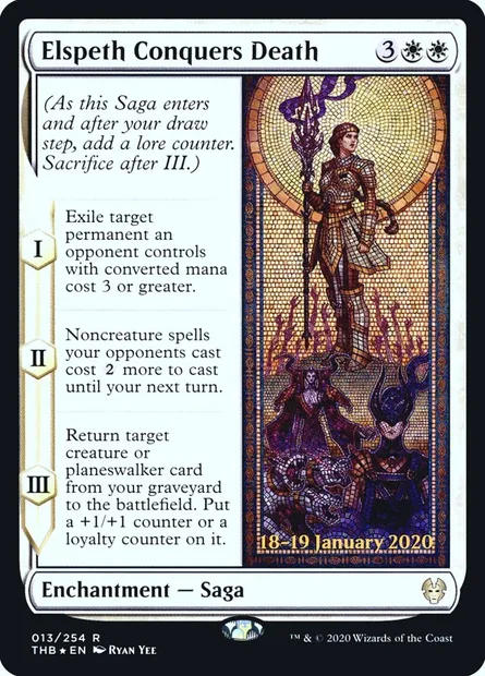 Elspeth conquiert la Mort, carte Magic PTHB 13s — extension Theros Beyond Death Promos