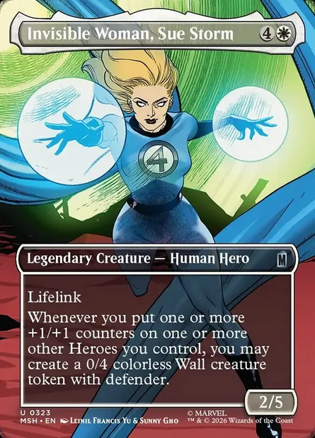 Invisible Woman, Sue Storm, Magic card MSH 323 — Marvel Super Heroes set