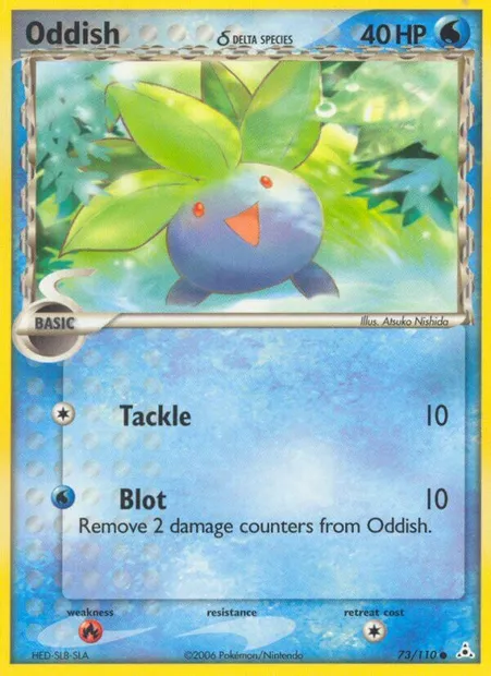 Oddish δ, Pokémon card HP 73 — Holon Phantoms set