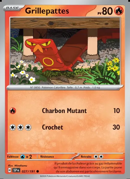 Grillepattes, carte Pokémon SSP 027 — extension Étincelles Déferlantes