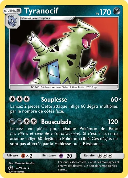 Tyranocif, carte Pokémon CES 87 — extension Tempête Céleste