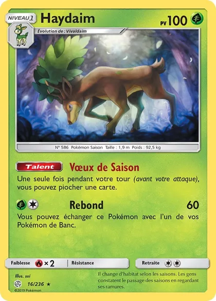 Haydaim, carte Pokémon CEC 16 — extension Éclipse Cosmique