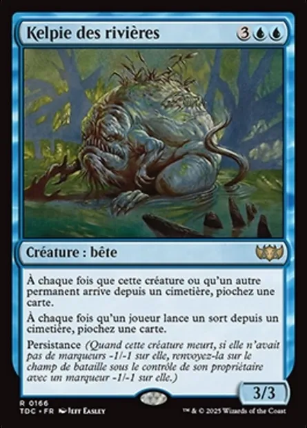 Kelpie des rivières, carte Magic TDC 166 — extension Tarkir: Dragonstorm Commander