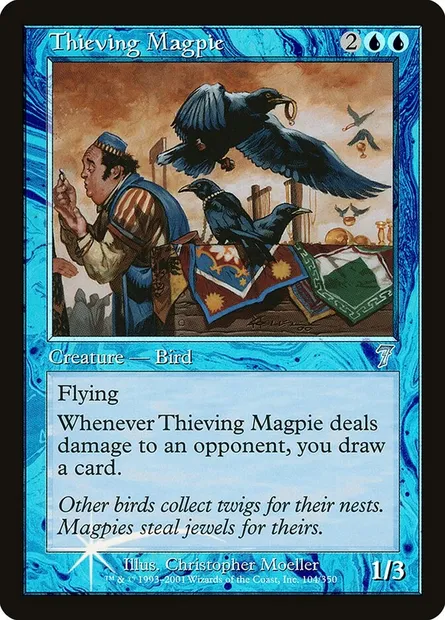 Pie voleuse, carte Magic 7ED 104★ — extension Septième Edition