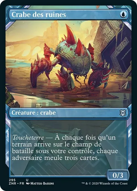 Crabe des ruines, carte Magic ZNR 295 — extension Renaissance de Zendikar