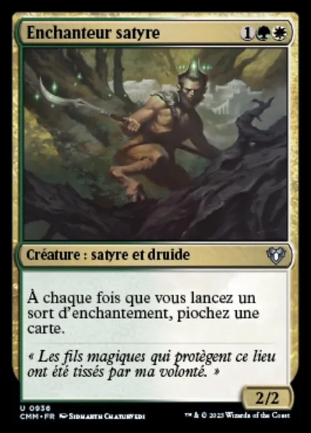 Enchanteur satyre, carte Magic CMM 936 — extension Commander Masters