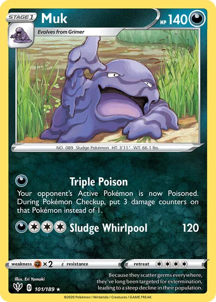 Muk, Pokémon card DAA 101 — Darkness Ablaze set