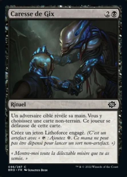Caresse de Gix, carte Magic BRO 96 — extension La Guerre Fratricide