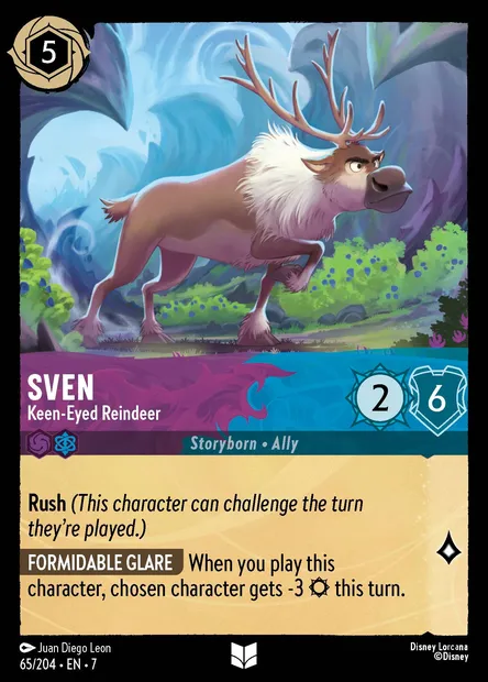 Sven - Keen-Eyed Reindeer, Disney Lorcana card CH7-065 — Archazia's Island set