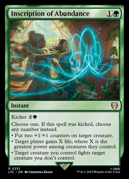Inscription of Abundance, Magic card LTC 251 — Tales of Middle-earth Commander set