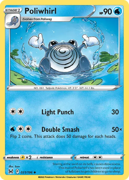 Poliwhirl, Pokémon card LOR 031 — Lost Origin set