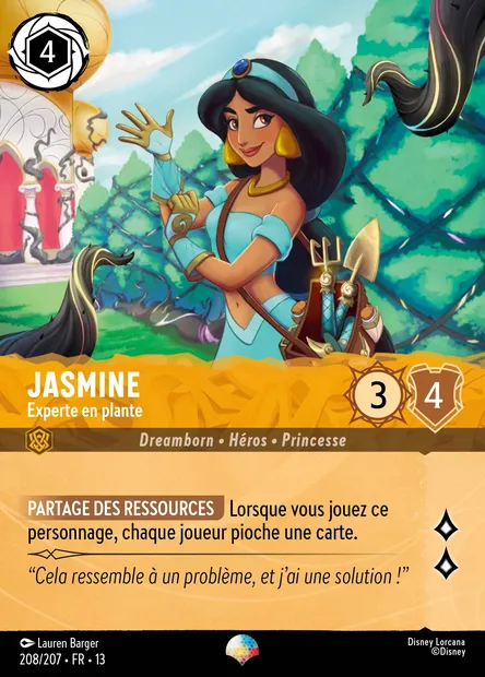 Jasmine - Experte en plante, carte Disney Lorcana CH13-208 — extension Invasion Epineuse!