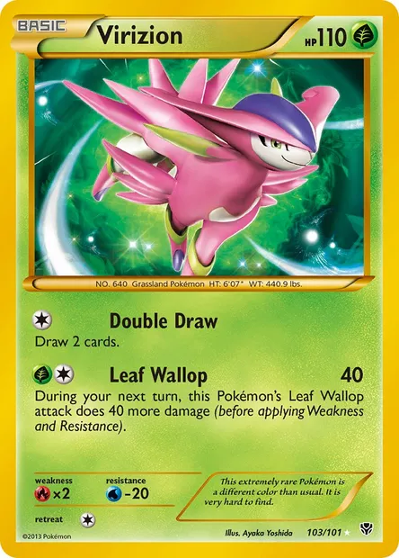Virizion, Pokémon card PLB 103 — Plasma Blast set