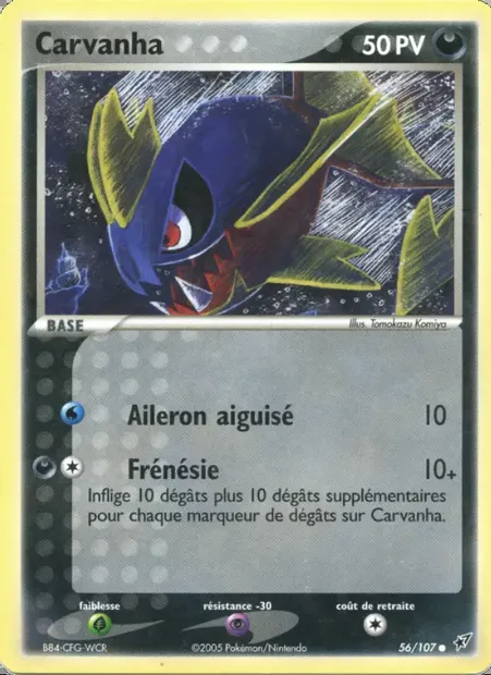 Carvanha, carte Pokémon DX 56 — extension EX Deoxys