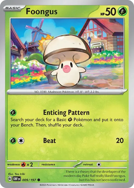 Foongus, Pokémon card OBF 009 — Obsidian Flames set