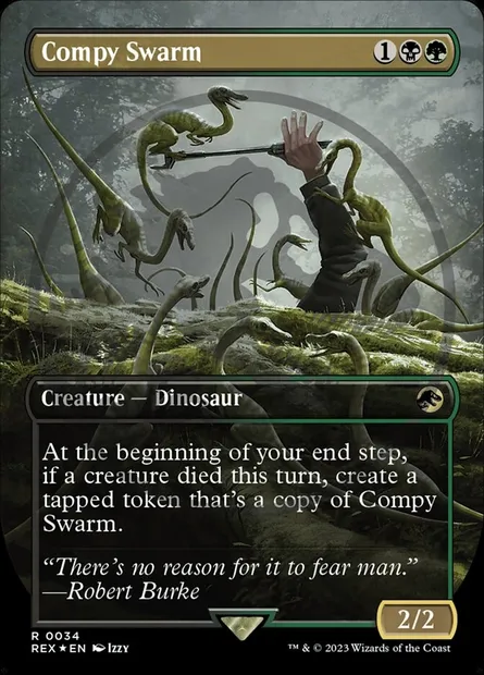 Nuée de compys, carte Magic REX 34 — extension Jurassic World Collection