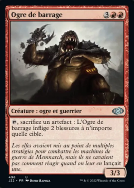 Ogre de barrage, carte Magic J22 496 — extension Jumpstart 2022