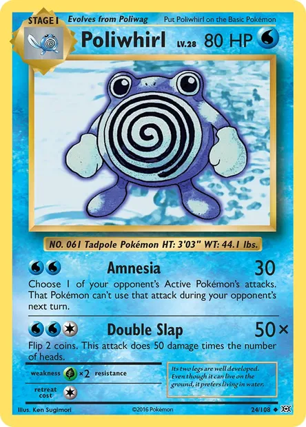 Poliwhirl, Pokémon card EVO 24 — Evolutions set
