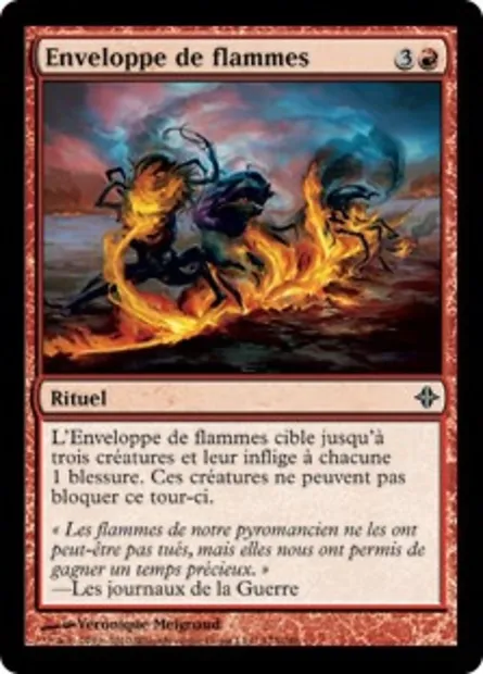 Enveloppe de flammes, carte Magic ROE 173 — extension L'ascension des Eldrazi