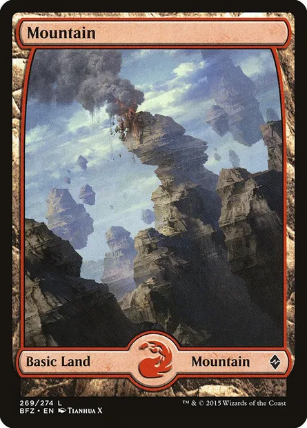 Montagne, carte Magic BFZ 269 — extension La bataille de Zendikar
