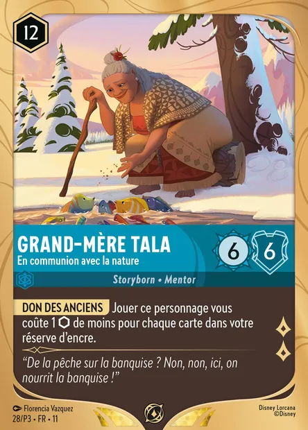 Grand-mère Tala - En communion avec la nature, carte Disney Lorcana P3-028 — extension P3