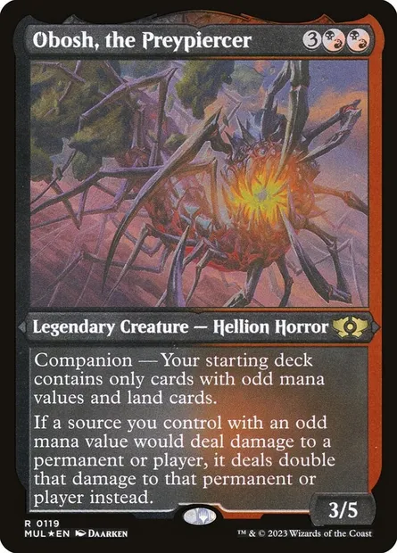 Obosh, le Perce-proie, carte Magic MUL 119 — extension Multiverse Legends