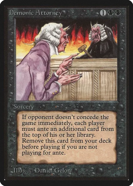 Demonic Attorney, Magic card LEB 103 — Limited Edition Beta set