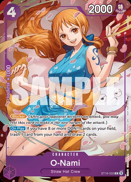 O-Nami, One Piece card ST18-002 — Purple Monkey.D.Luffy set