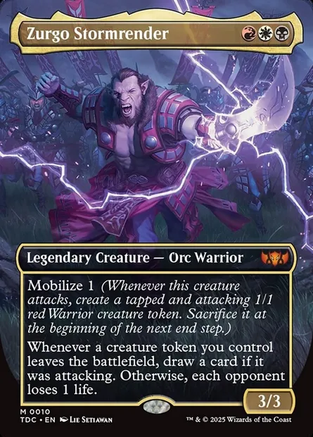 Zurgo Stormrender, Magic card TDC 10 — Tarkir: Dragonstorm Commander set